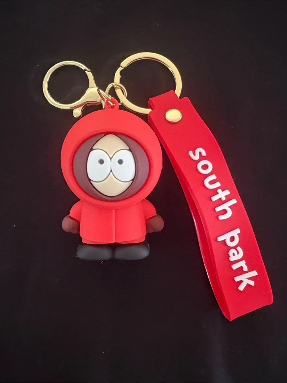 Red Kenny South Park Silicone Keychain Bag Charm with Wrist Strap